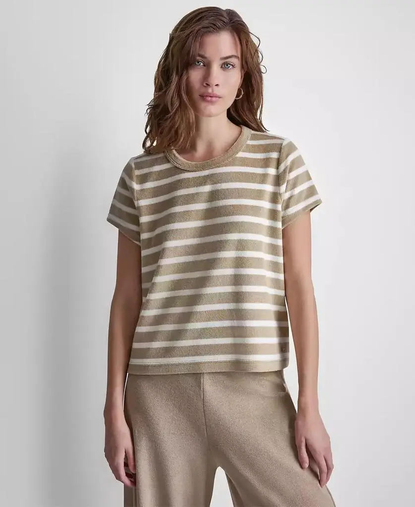 DKNY Petite Short-Sleeve Crew Neck Terry T-Shirt