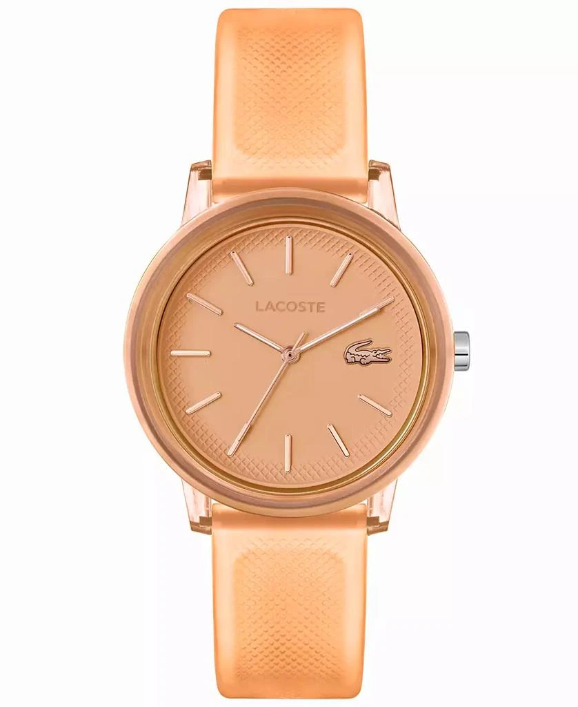 Lacoste Women's L.12.12 Quartz Apricot Semi-Transparent Silicone Strap Watch 36mm 1