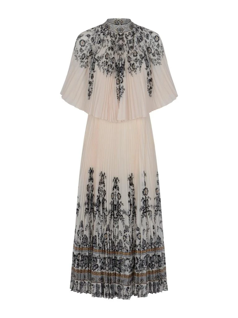knee length dresses for ladies Sunray Long Sleeve Midi Dress Black Paisley