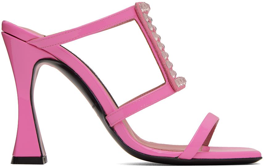 Les Petits Joueurs Pink Hoya Heeled Sandals