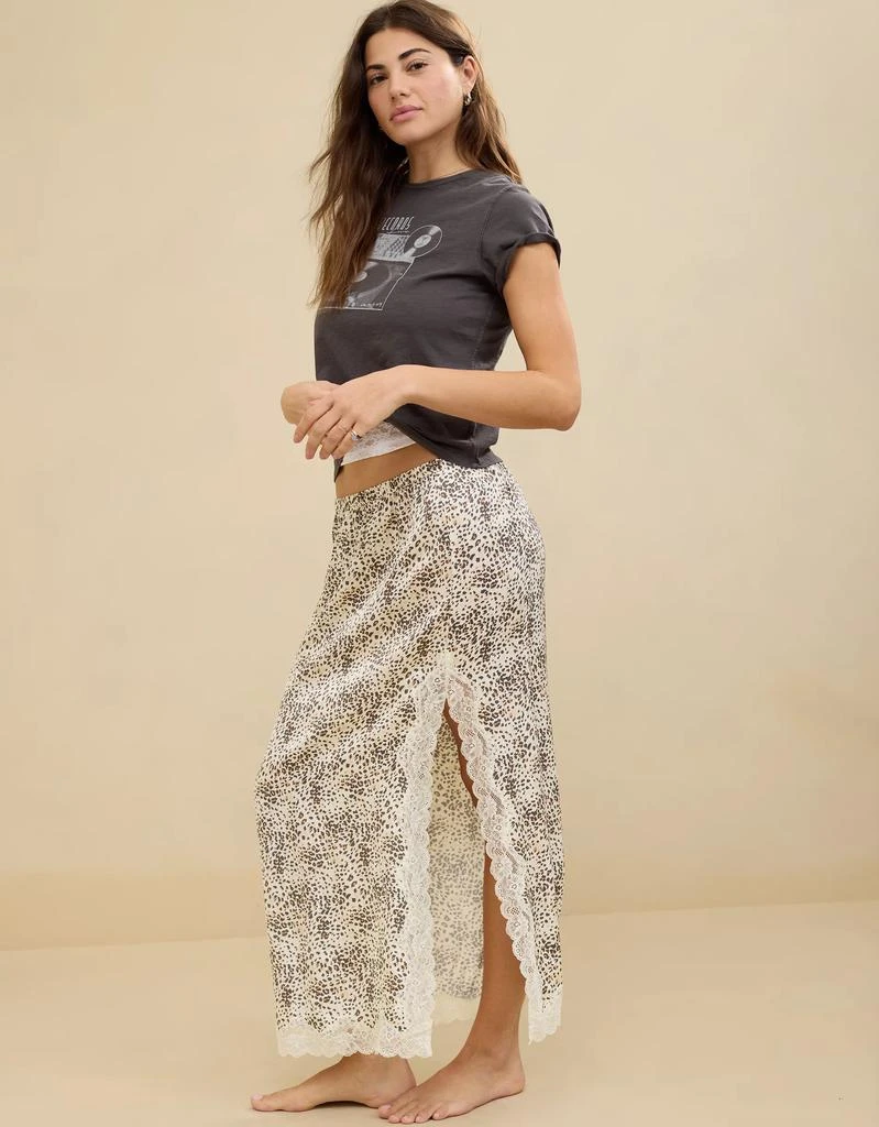 Aerie Aerie Satin Midi Skirt 1