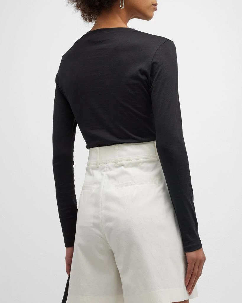 Theory Tiny Tee Long-Sleeve Cotton T-Shirt 6