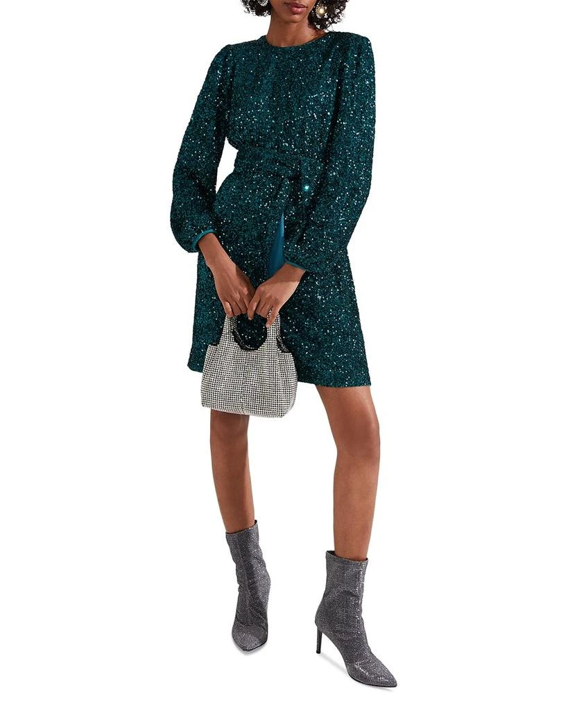 HOBBS LONDON Bette Tie-Waist Sequin Dress 5