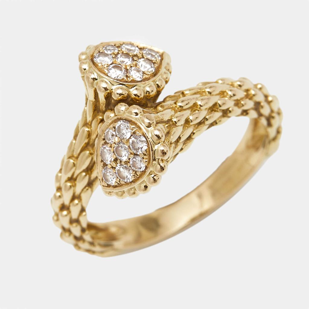 Boucheron Boucheron Serpent Boheme Toi et Moi XS Motif Diamond 18k Yellow Gold Ring Size 53