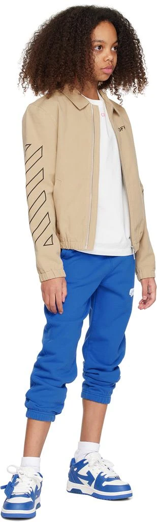 Off-White Kids Blue Paint Graphic Sweatpants 4