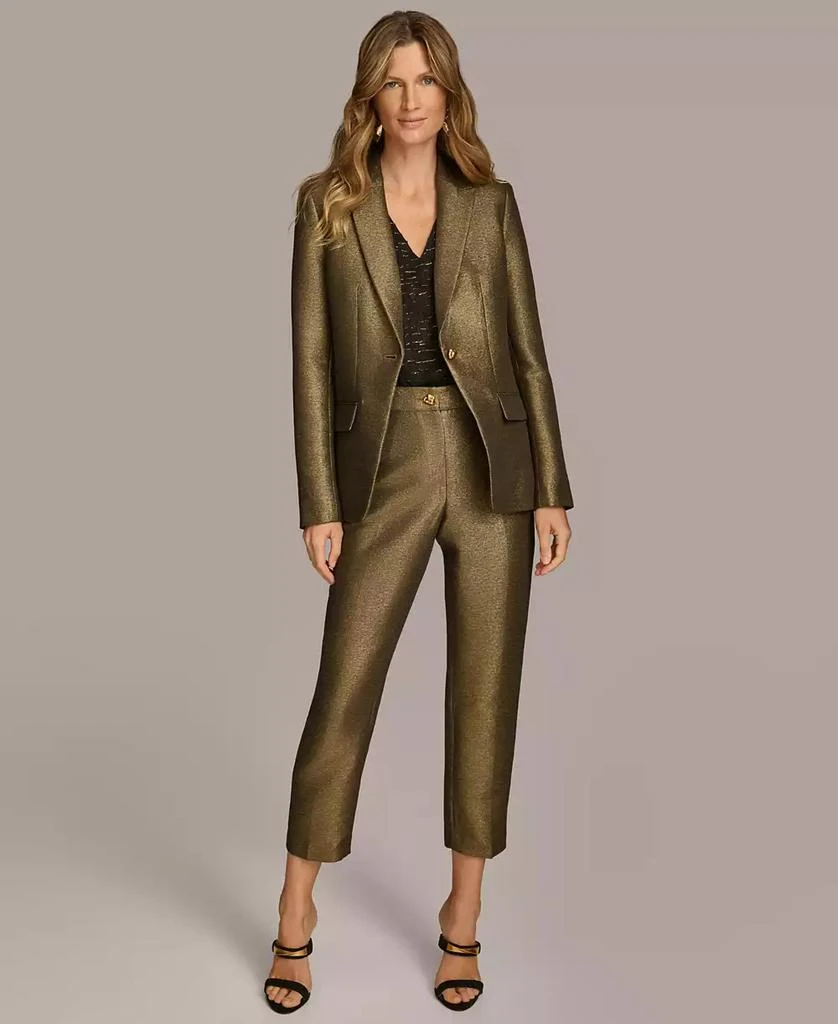 Donna Karan Women's Metallic One-Button Blazer 5