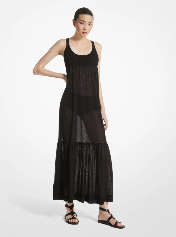 Michael Kors Tulle Viscose Blend Tiered Dress 1