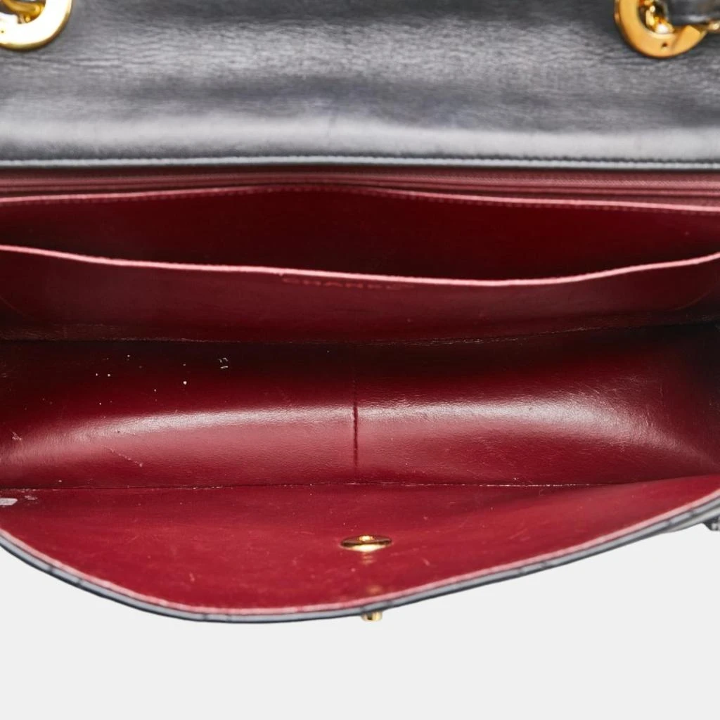 Chanel Chanel Black Leather Classic Maxi Double Flap Bag  6