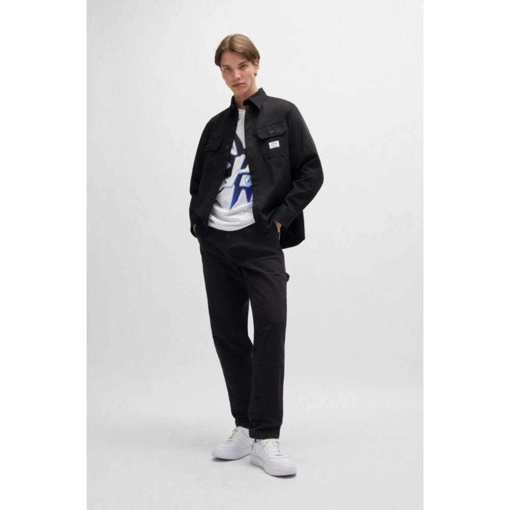 Hugo Boss Cotton-twill shirt with logo label 2