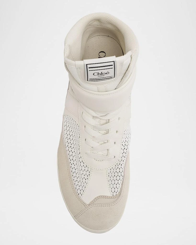Chloé Kick High-Top Mesh Leather Sneakers 6