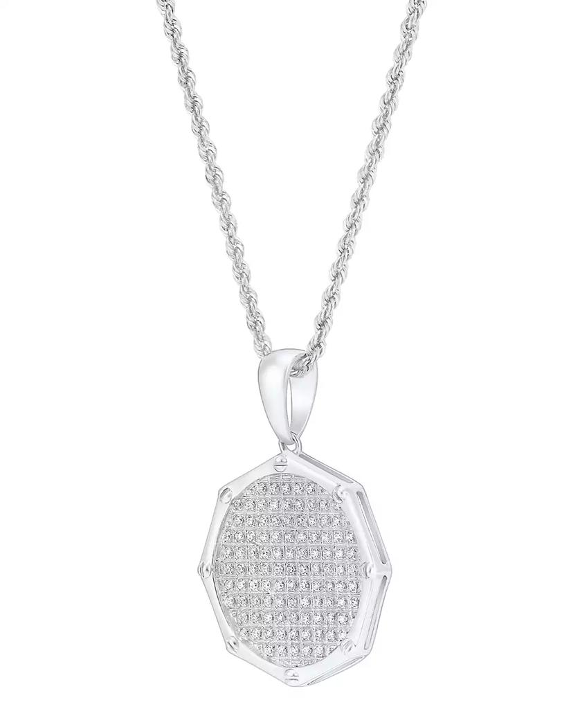 Grown With Love Men's Lab Grown Diamond Cluster 22" Pendant Necklace (1/2 ct. t.w.) in 10k White Gold