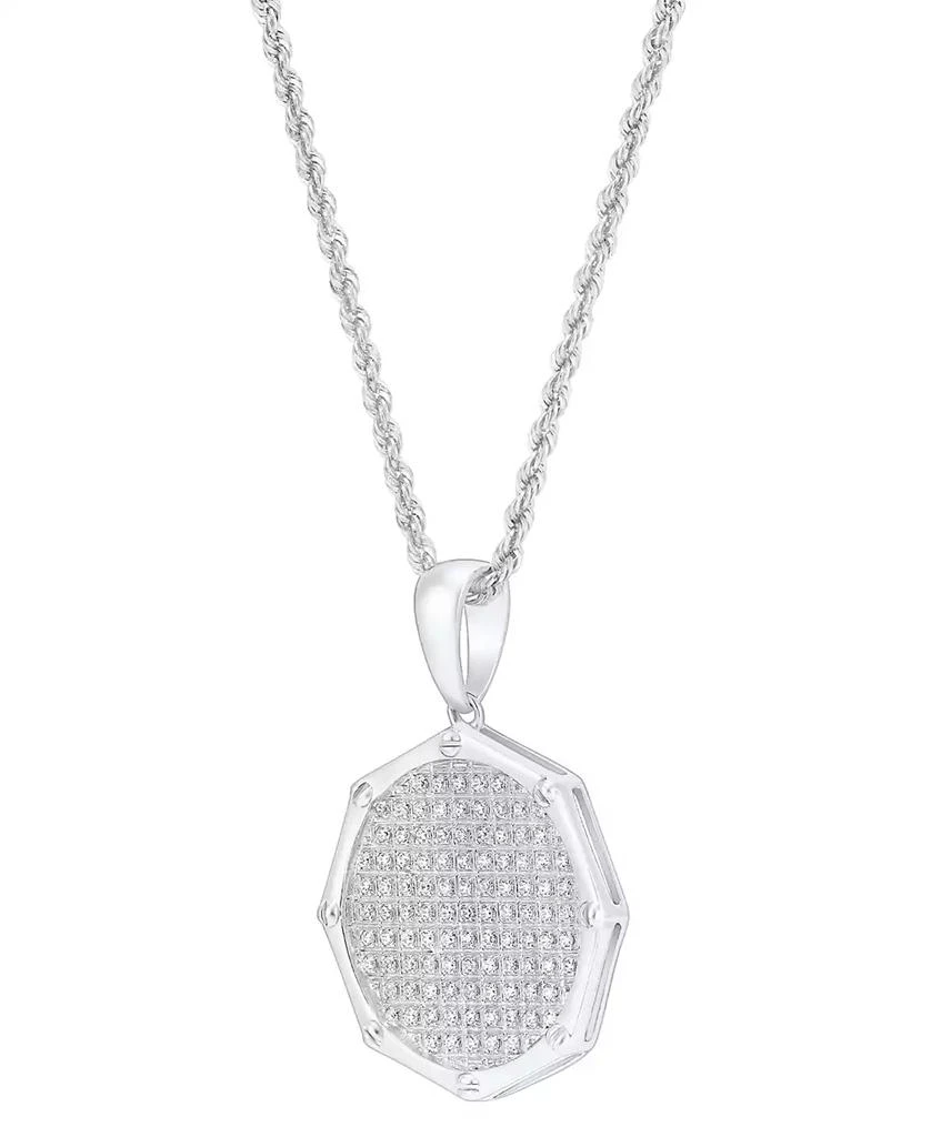 Grown With Love Men's Lab Grown Diamond Cluster 22" Pendant Necklace (1/2 ct. t.w.) in 10k White Gold 2
