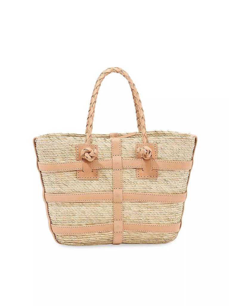 Altuzarra Mini Watermill Straw & Leather Tote Bag 1