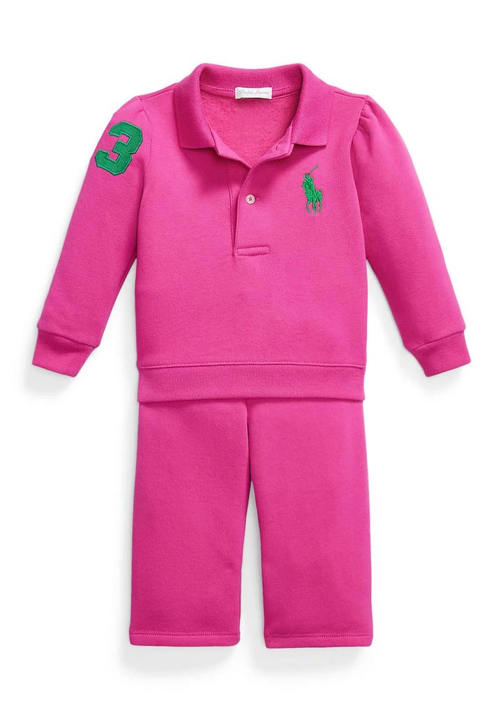 Ralph Lauren Baby Girls Big Pony Fleece Polo Shirt 
Pant Set