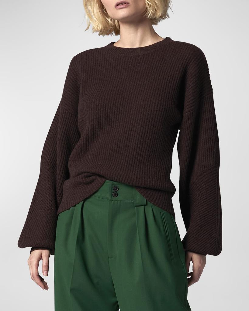 Equipment Yara Ribbed Crewneck Wool-Cashmere Sweater