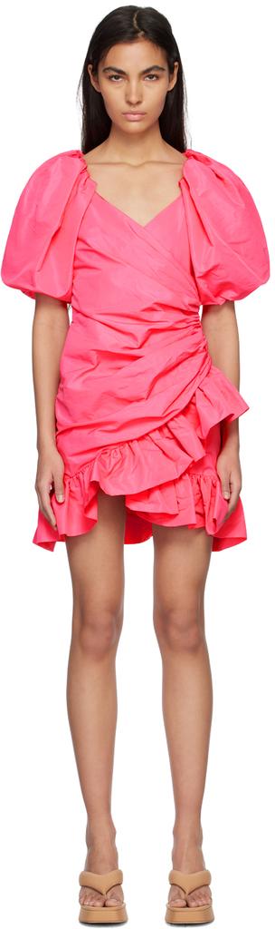 MSGM Pink Ruffled Mini Dress