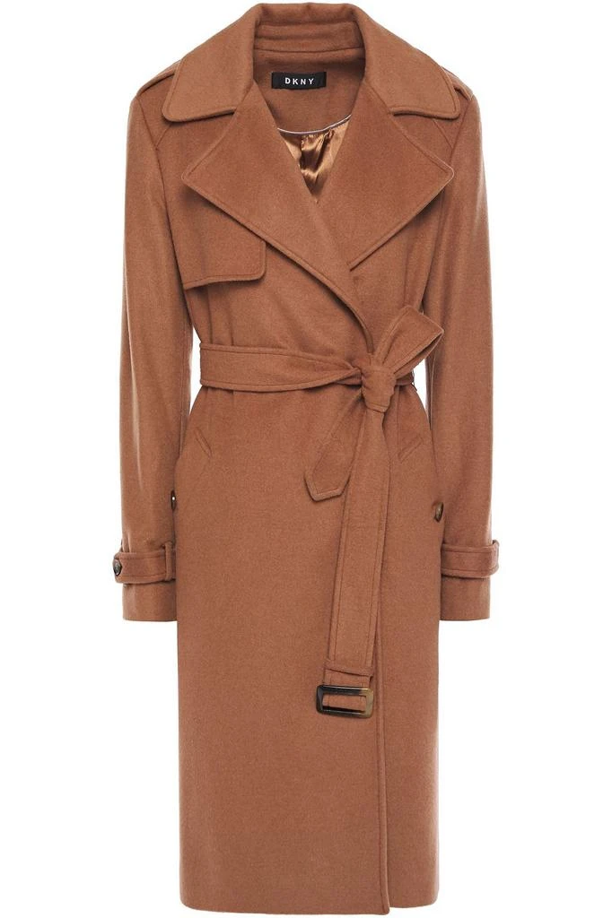 DKNY Belted wool-blend felt coat 1