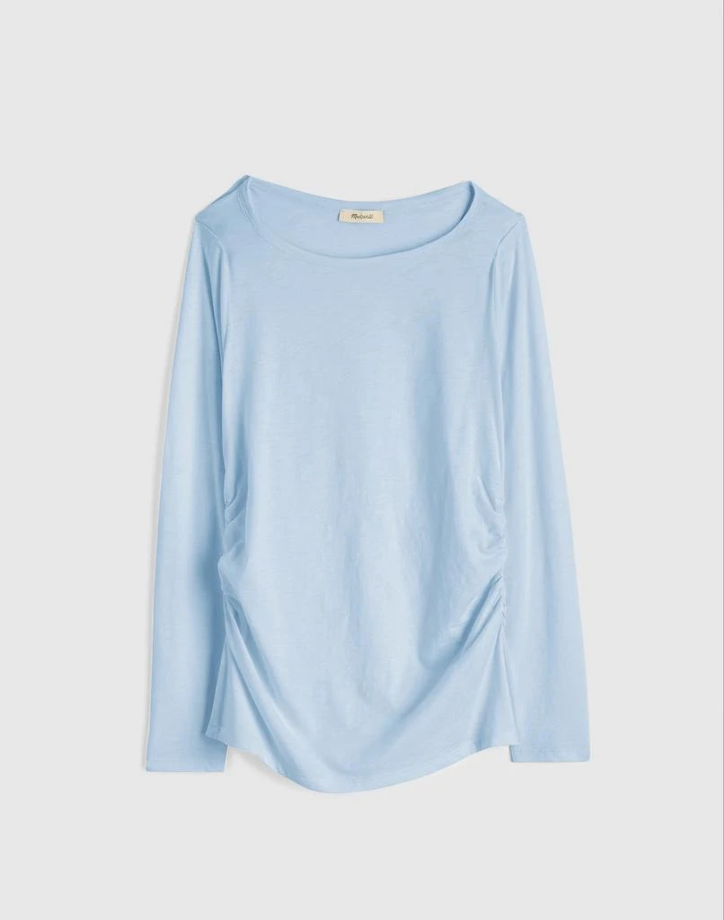 Madewell Ruched Crewneck Long-Sleeve Tee in Soft Slub 1