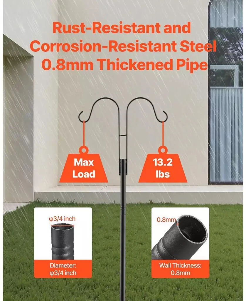 Slickblue 8-Piece Heavy-Duty Garden Shepherd Hooks for Hanging Bird Feeders 2