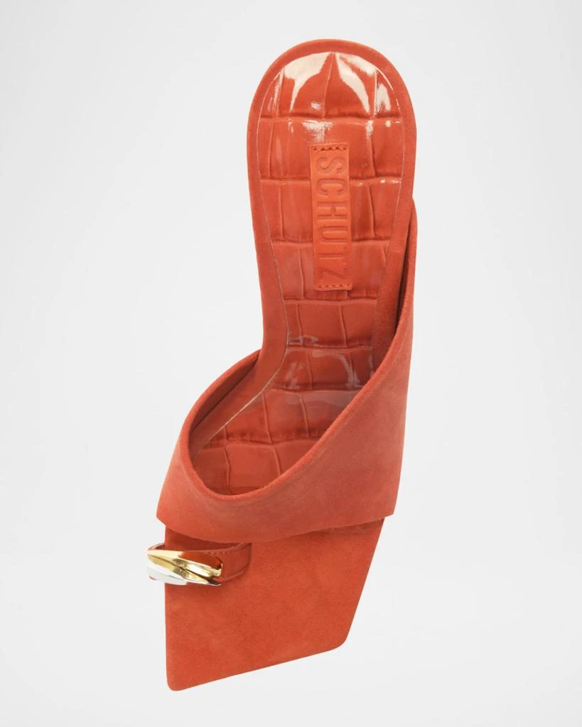 Schutz Jodie Toe-Post Nubuck Sandals 5