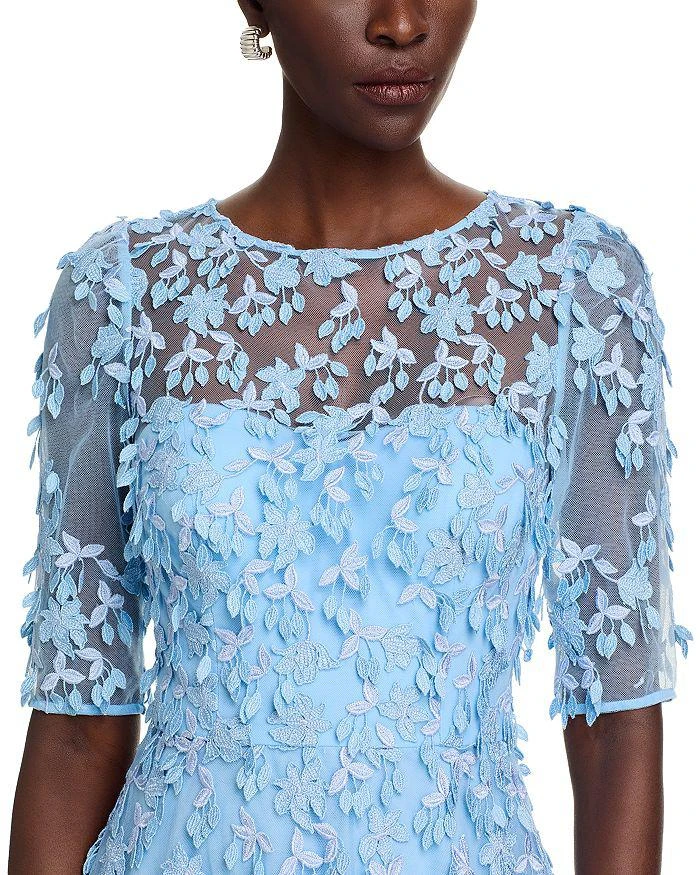 Teri Jon Tulle 3D Petal A Line Gown 3