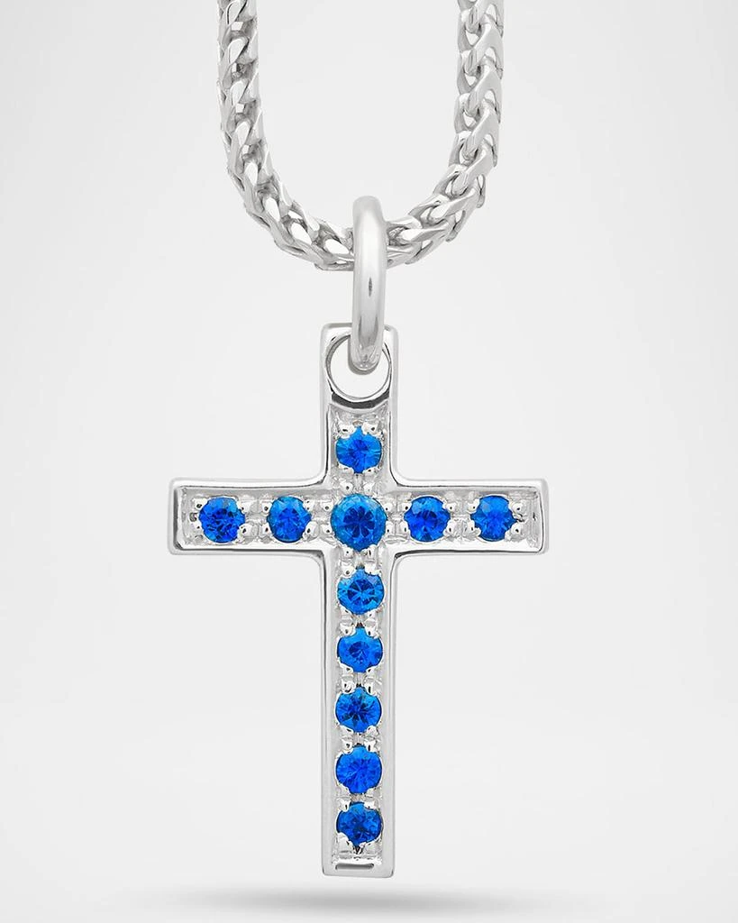 Marco Dal Maso Men
s The Cross Polished Sterling Silver Blue Sapphire Pendant Necklace 2