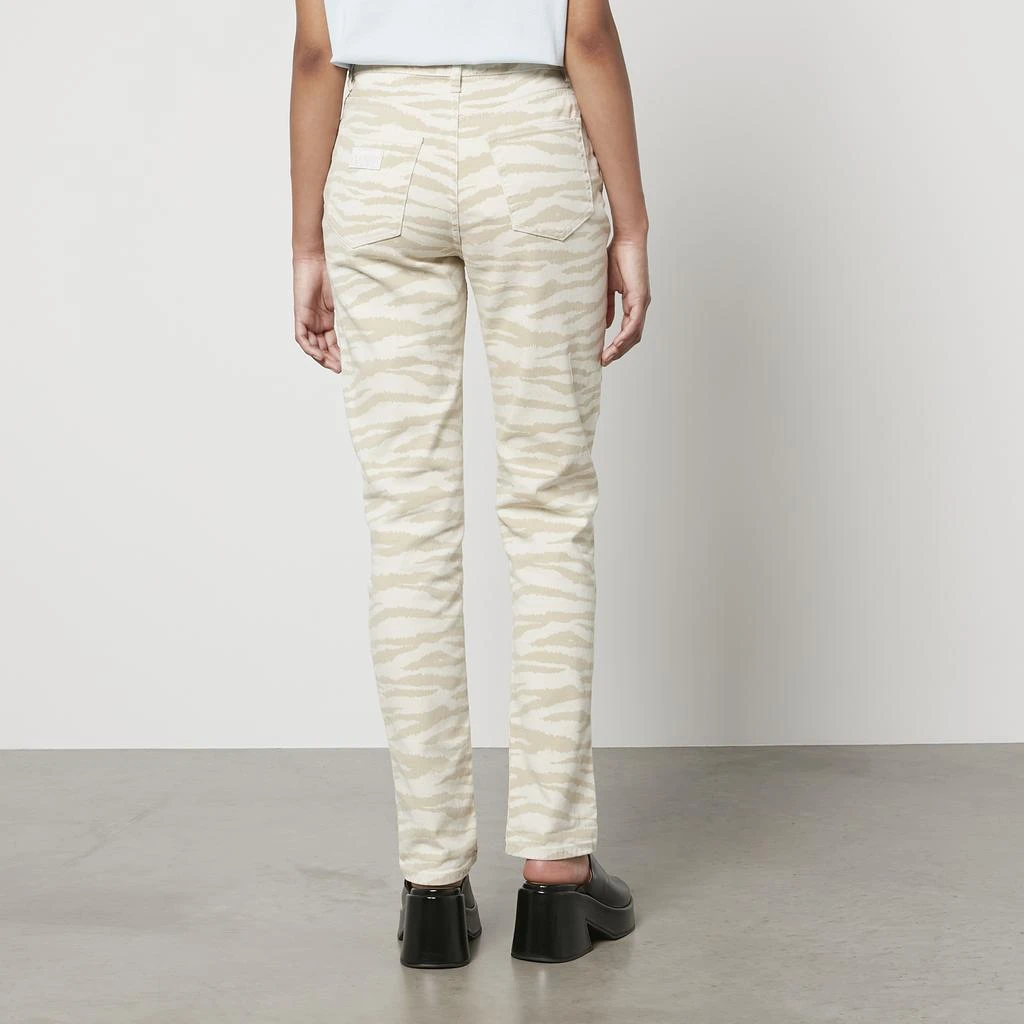 Ganni Swigy Zebra-Print Denim Straight-Leg Jeans 2