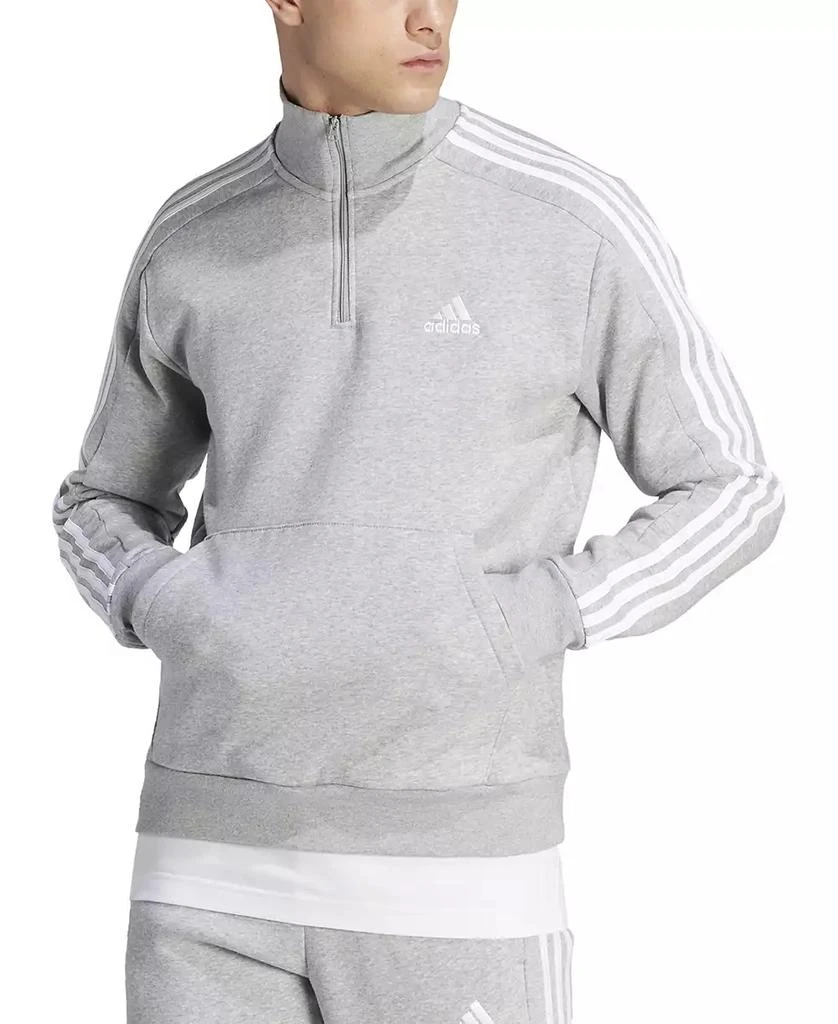 Adidas Men's Essentials Fleece 3-Stripes Quarter-Zip Sweatshirt 1