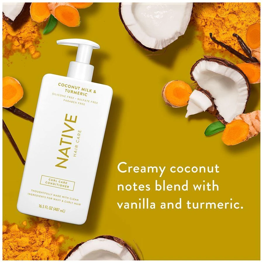 Native Curl Care Conditioner, Sulfate Free, for Women and Men Coconut Milk & Turmeric 3
