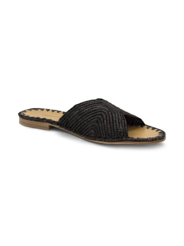 Saks Fifth Avenue Salon Raffia Slide Sandals 2
