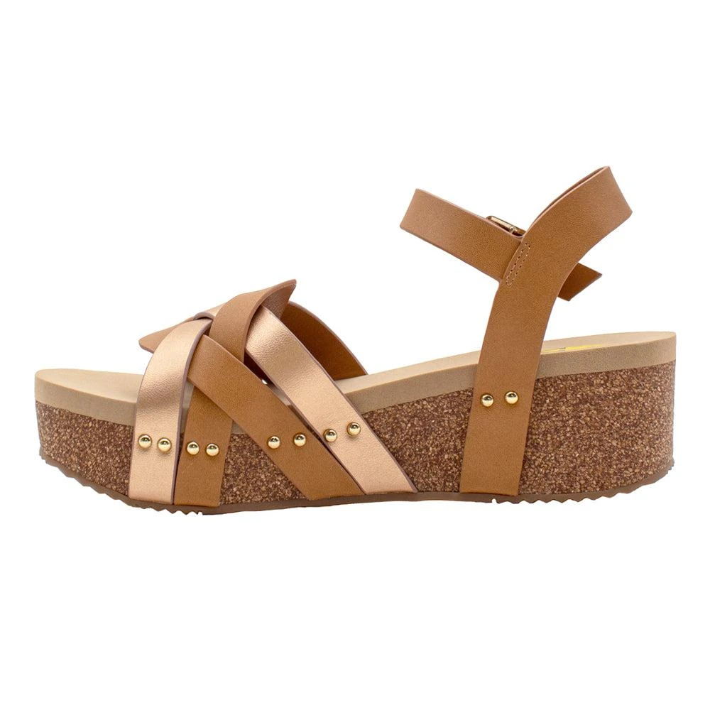 VOLATILE Edna Cork Metallic Wedge Sandals 3
