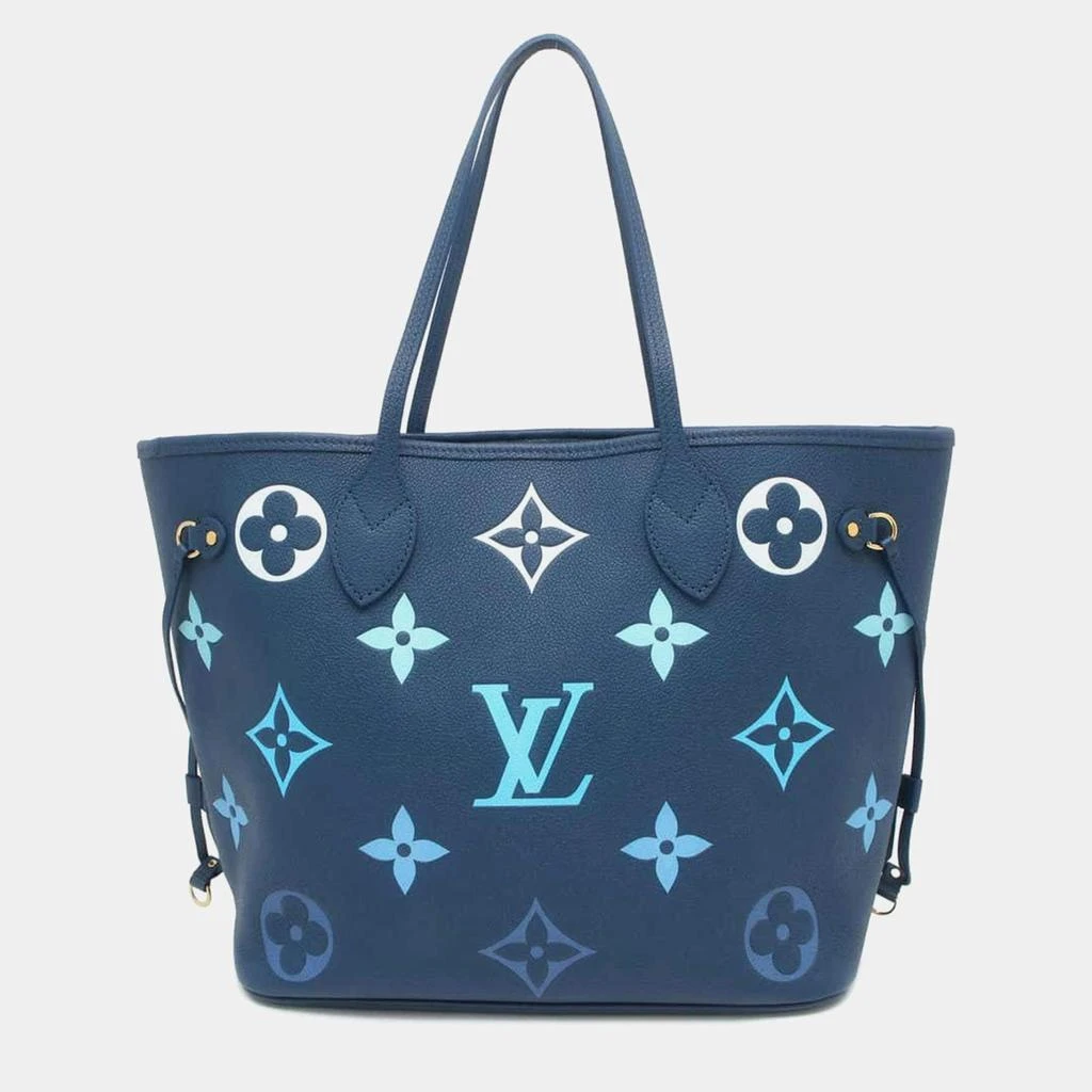 Louis Vuitton Louis Vuitton Blue Monogram Empreinte Leather Neverfull MM Tote Bag 1