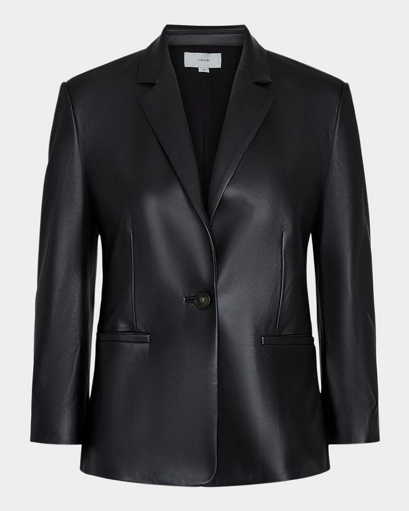Vince Shrunken Leather Blazer 1