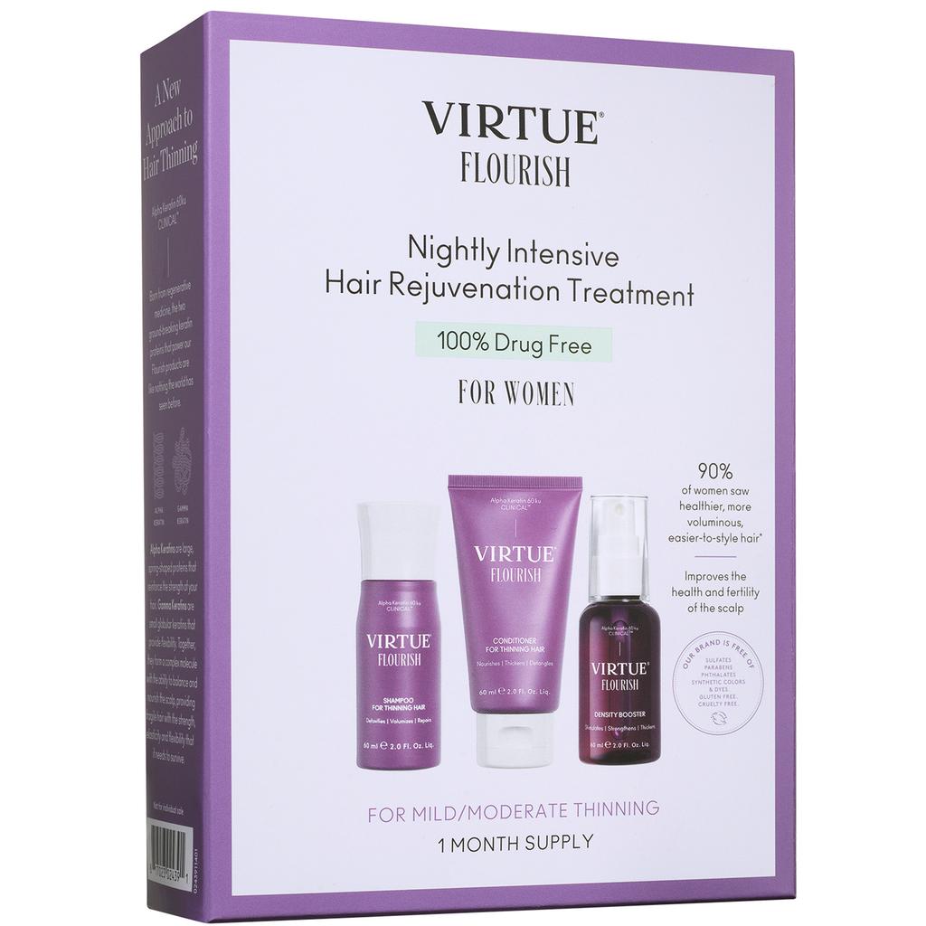 VIRTUE VIRTUE Flourish Nightly Intensive Hair Rejuvenation Treatment Kit - Trial Size 3 piece