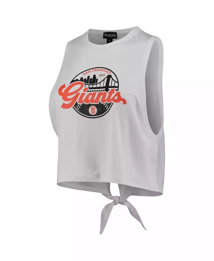 The Wild Collective Women's White San Francisco Giants Open Back Twist-Tie Tank Top 2