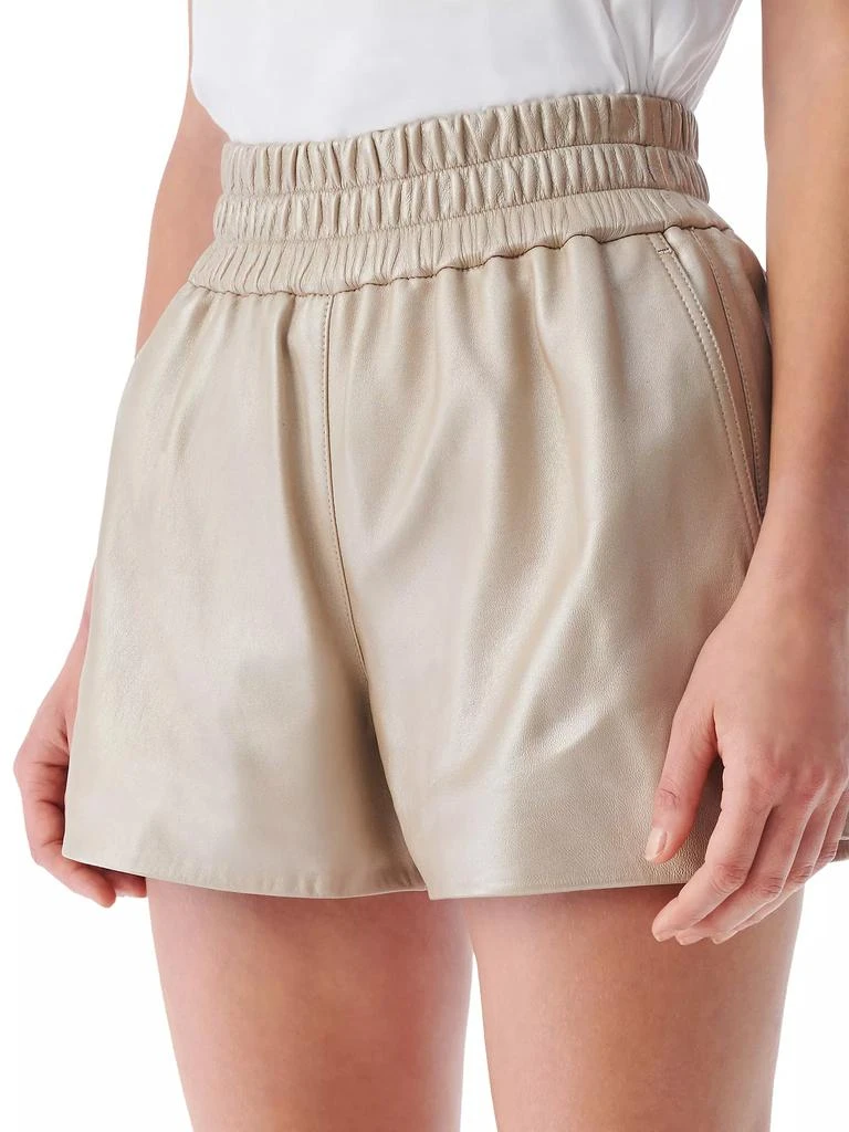 IRO Sultan High-Waisted Leather Lame Shorts 3