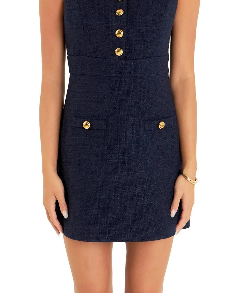 English Factory English Factory - Gold Button Pointed Tweed Dress 1