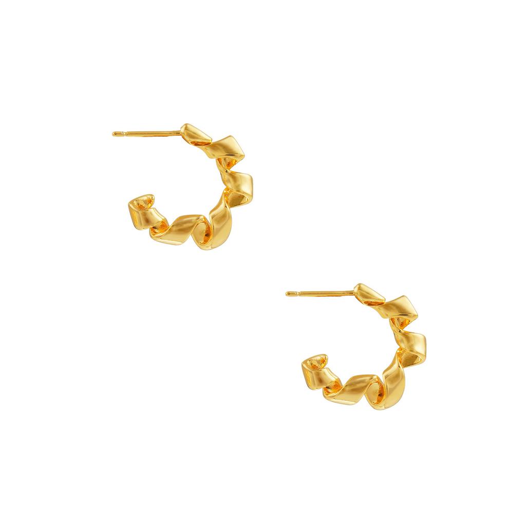 Orelia London Ribbon Twist Hoop Earrings