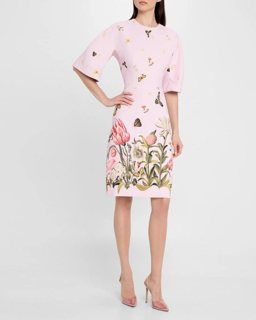 Teri Jon Floral & Butterfly-Print Crepe Dress 4
