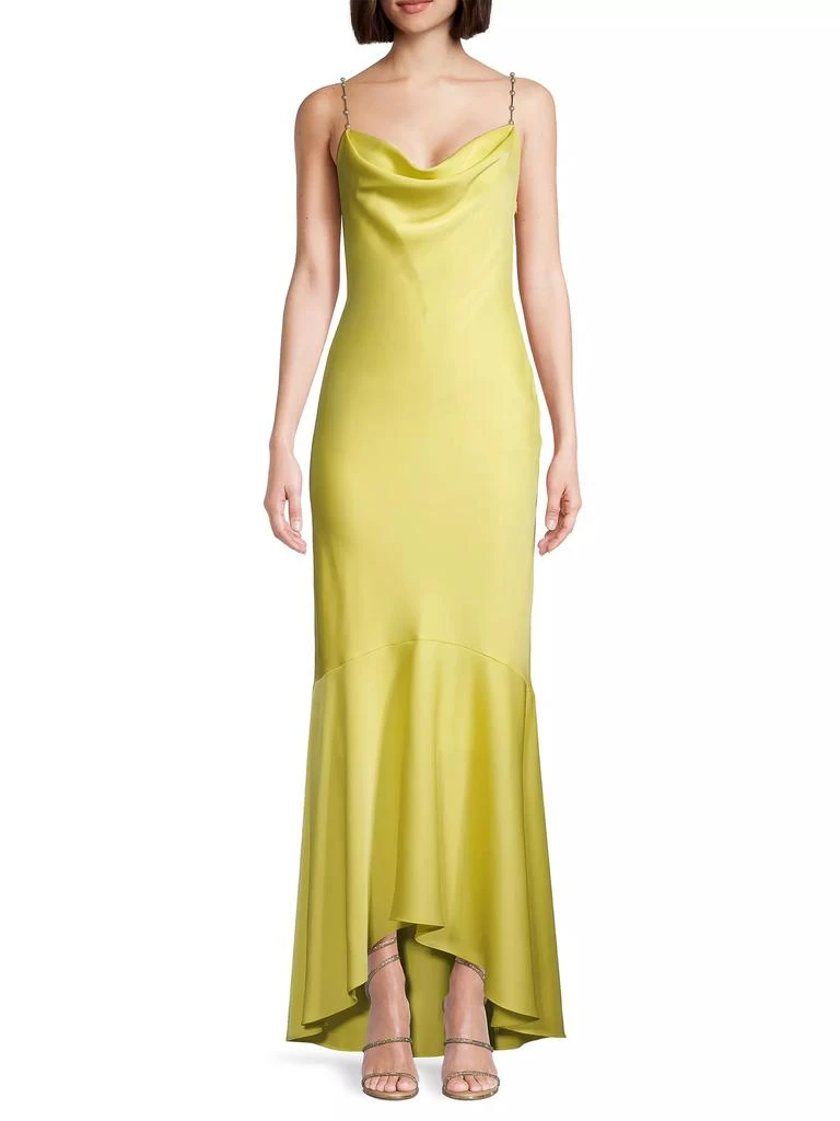 Liv Foster High-Low Satin Gown 3