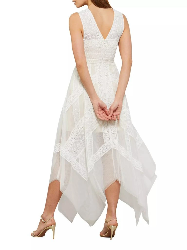 BCBG Andi Asymmetric Lace &amp; Tulle Maxi Dress 6