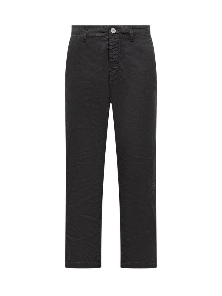 Stone Island Stone Island Compass-Motif Straight Leg Trousers