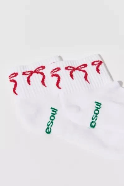 Doublesoul Doublesoul UO Exclusive Bow Strawberry Quarter Crew Sock 2