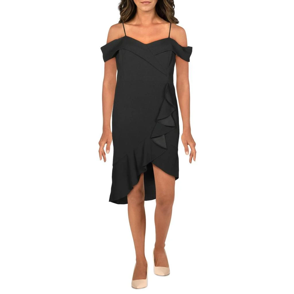 Bebe Womens Cascade Ruffled Off-The-Shoulder Formal Dress 3