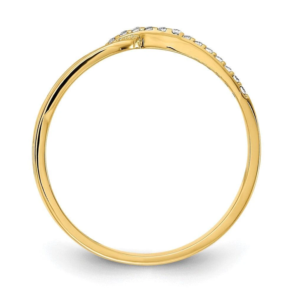 Diamond2Deal 14k Yellow Gold Polished Fancy Cubic Zirconia Ring 2