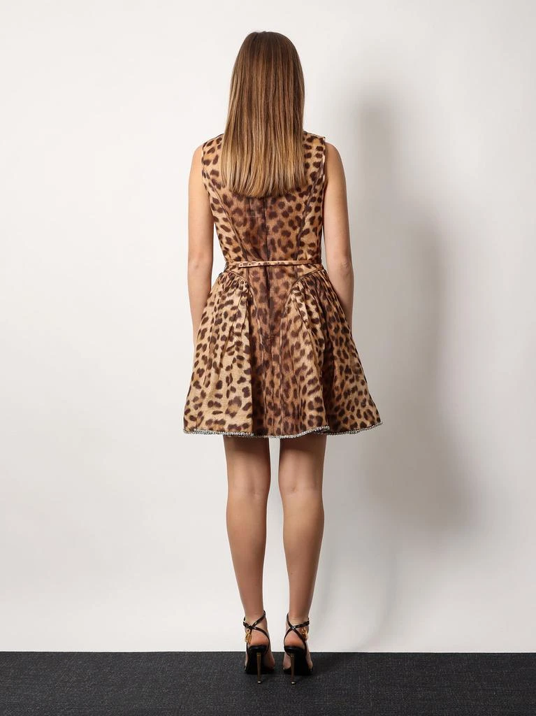 Zimmermann Linen and silk mini dress with animalier print 3
