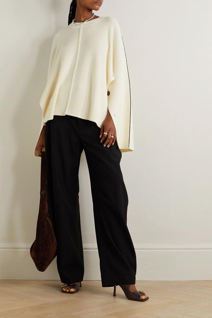 Peter Do Oversized button-embellished ribbed wool sweater