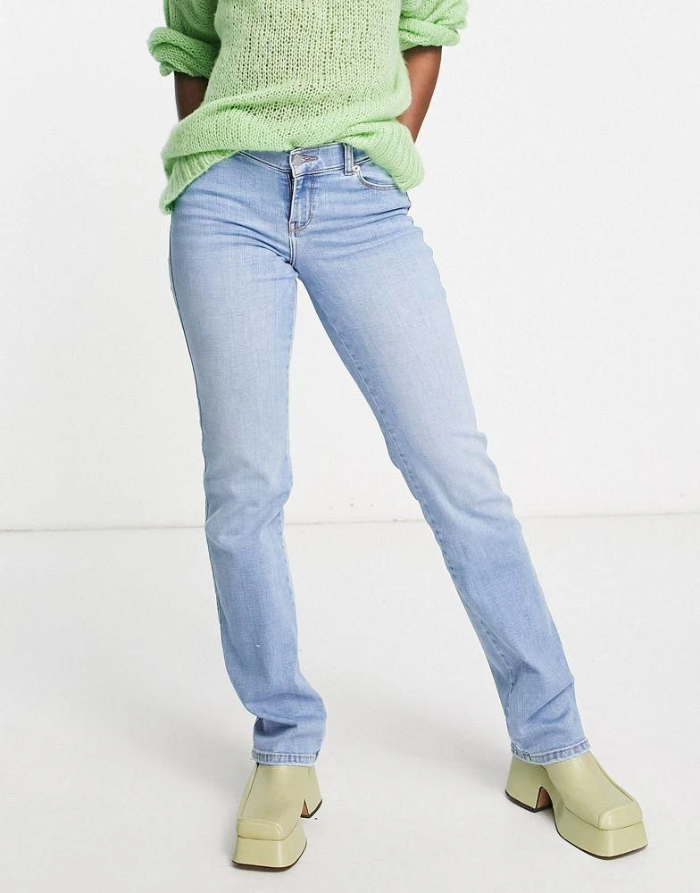 Dr Denim Dr Denim Dixy straight leg low rise jeans in light blue wash 2