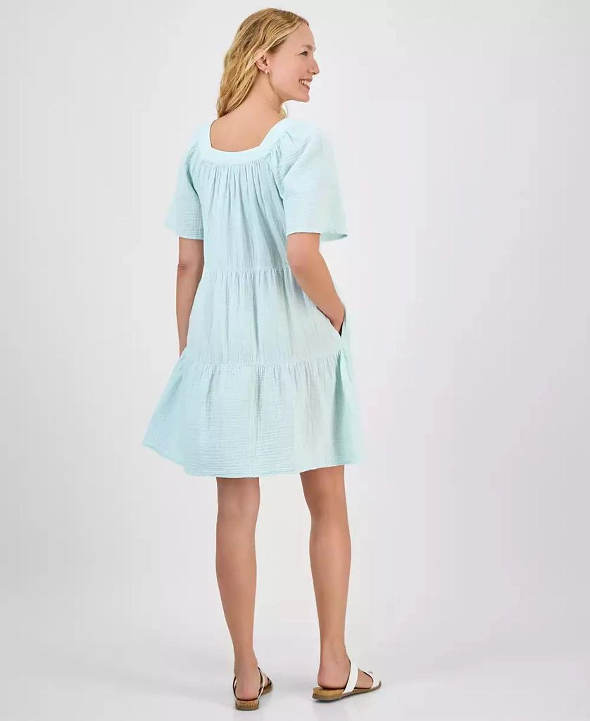 Style & Co Women's Cotton Gauze Square-Neck Tiered Dress, Exclusively at  Macy's - Free Shipping - BeyondStyle