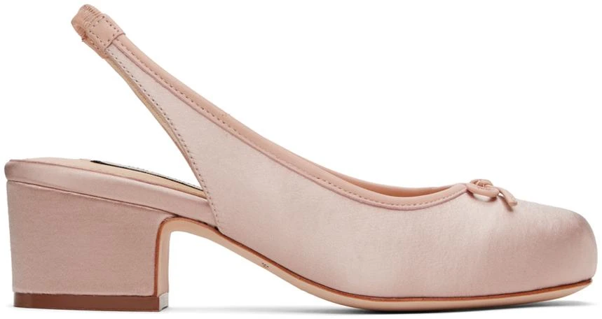 Sandy Liang SSENSE Exclusive Pink Slingback 45 Heels 1